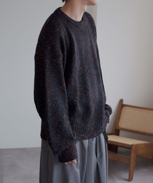 epnok(エプノック)の「カラーネップルーズニット(ニット/セーター・メンズ・ネイビー/ブラック/グレー・SMALL/LARGE/MEDIUM)」の15枚目の写真