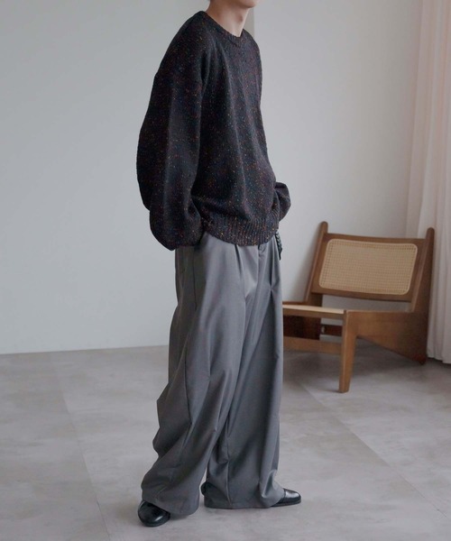 epnok(エプノック)の「カラーネップルーズニット(ニット/セーター・メンズ・ネイビー/ブラック/グレー・SMALL/LARGE/MEDIUM)」の19枚目の写真