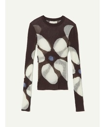 【leinwande】Eniko Katalin Botanical Sheer Intarsia Top