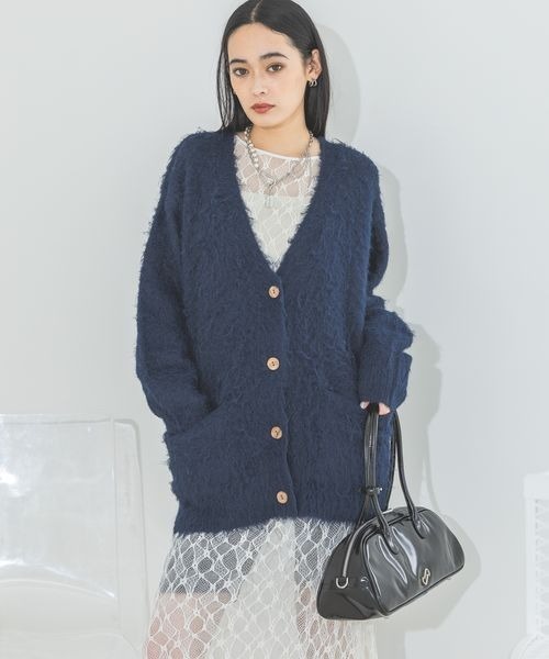 セール】ブラッシュミドルレングスVカーディガン/248185