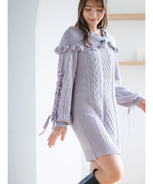 LUDIC PARK（ルディックパーク）の「【愛されガーリーニット】袖レース  