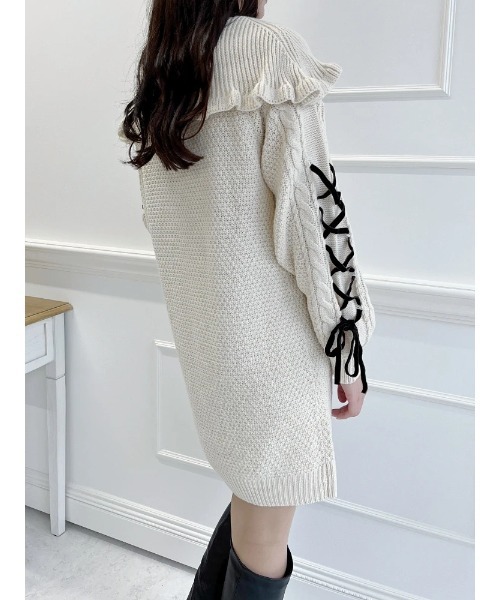 LUDIC PARK（ルディックパーク）の「【愛されガーリーニット】袖レース  