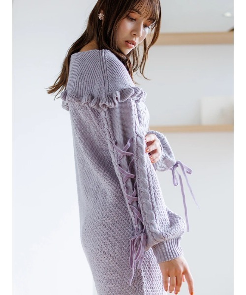 LUDIC PARK（ルディックパーク）の「【愛されガーリーニット】袖レース  