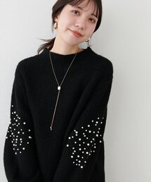 【WEB限定】ビジュースリーブもちもち畦ニット