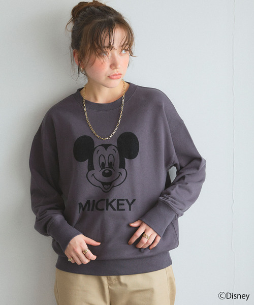 ミッキープリント スウェット グレー 80s アメリカ製 Disney ミッキー プリント スウェット グレー