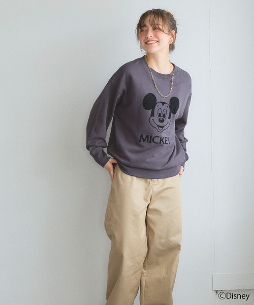 Disney/ディズニー》ミッキーマウスフロッキープリント