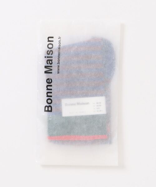 Bonne maison（ボンメゾン）の「【Bonne Maison(ボンヌメゾン)】フランス製 ソックス　靴下　カラフル（ソックス/靴下・レディース・グリーン/ピンク/ブラウン/ネイビー/チェック/イエロー× ブルー/ブラック/グリーン×オレンジ/イエロー×グレー・36/38）」の13枚目の写真
