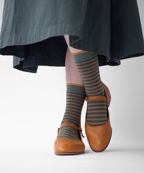 Bonne maison（ボンメゾン）の「【Bonne Maison(ボンヌメゾン)】フランス製 ソックス　靴下　カラフル（ソックス/靴下・レディース・グリーン/ピンク/ブラウン/ネイビー/チェック/イエロー× ブルー/ブラック/グリーン×オレンジ/イエロー×グレー・36/38）」の22枚目の写真