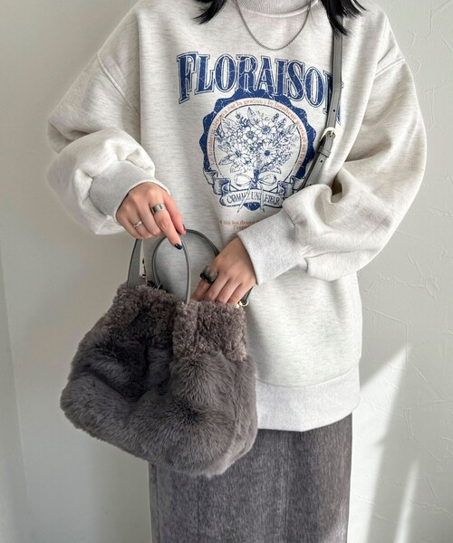 fredy emue（フレディエミュ）の「ミックスファー２WAYトートバック（ショルダーバッグ・レディース・グレー/ベージュ・FREE）」の13枚目の写真