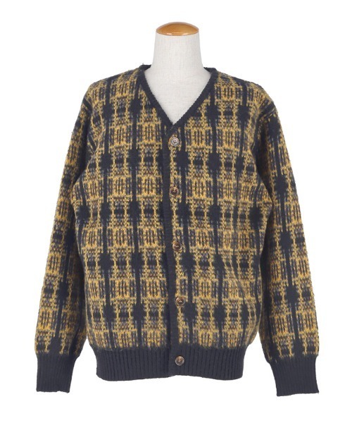 セール】【WEB限定セール】ジャガードチェック柄 モヘヤ風ニット