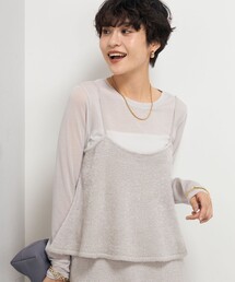 NOLLEY'S ノーリーズ ニット ウール ベージュ 38 ふわふわ NOLLEY'S（ノーリーズ）の「《手洗い可能》ラメフワフワジャケット