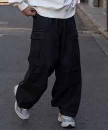 ROOT THREE（ルートスリー）の「【ROOT THREE】スラブデニムワイドカーゴパンツ 053210（カーゴパンツ）」