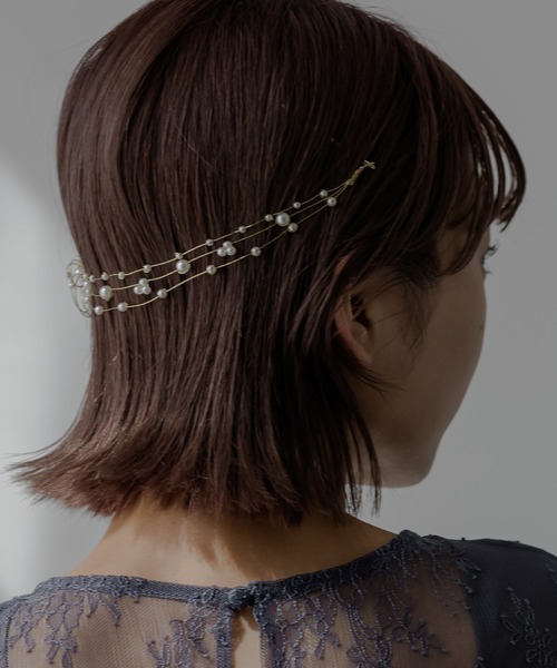 パール&花火結び水引ヘッドドレス（その他ヘアアクセサリー