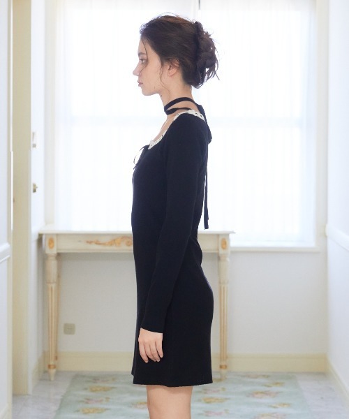 【セール】レーストリミングニットワンピース（ワンピース）｜REDYAZEL（レディアゼル）