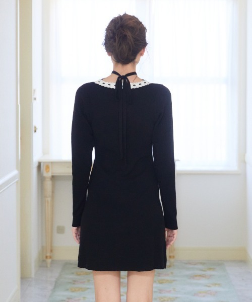 【セール】レーストリミングニットワンピース（ワンピース）｜REDYAZEL（レディアゼル）