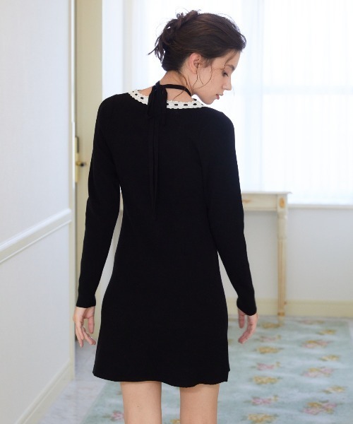 【セール】レーストリミングニットワンピース（ワンピース）｜REDYAZEL（レディアゼル）