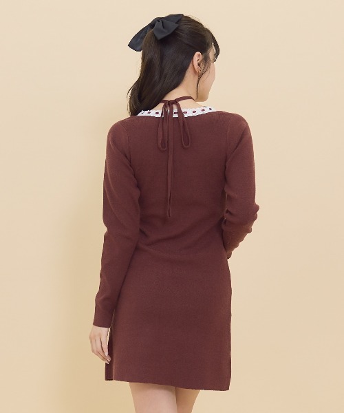 【セール】レーストリミングニットワンピース（ワンピース）｜REDYAZEL（レディアゼル）