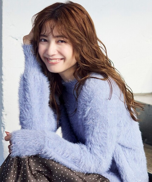 【セール】【洗える】フィルムラメシャギー ニット（ニット/セーター）｜any SiS（エニィスィス）