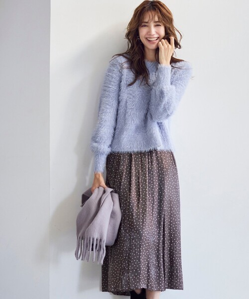 【セール】【洗える】フィルムラメシャギー ニット（ニット/セーター）｜any SiS（エニィスィス）