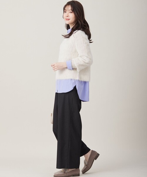 【セール】【洗える】フィルムラメシャギー ニット（ニット/セーター）｜any SiS（エニィスィス）