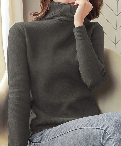 MARK & LONA ダークグレー タートルネックニット MARK & LONA ダークグレー タートルネックニット MARK & LONA