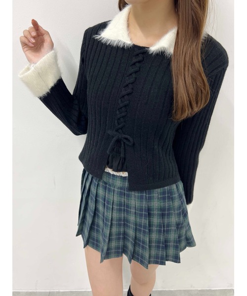 PHILLY(フィリー)の「【PHILLY】バイカラーレースアップトップス(Tシャツ/カットソー・レディース・グレー/ブラック/ホワイト・FREE)」の17枚目の写真