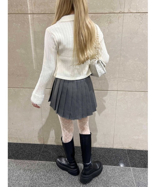 PHILLY(フィリー)の「【PHILLY】バイカラーレースアップトップス(Tシャツ/カットソー・レディース・グレー/ブラック/ホワイト・FREE)」の9枚目の写真