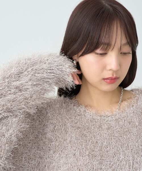 セール】きらきらフェザーニットプルオーバー（ニット/セーター