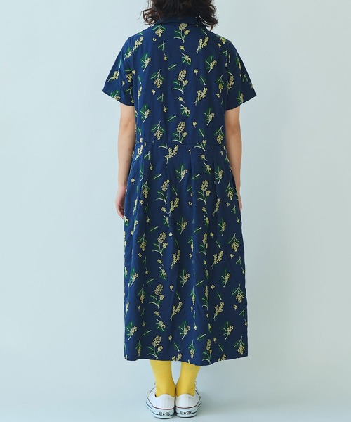 bulle de savon（ビュルデサボン）の「○ミモザ刺繍 シャツワンピース