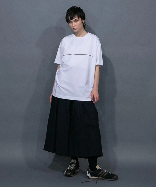 my beautiful landlet(マイビューティフルランドレット)の「【my beautiful landlet】MERCERIZATION JERSEY BASIC T-SH(Tシャツ/カットソー・メンズ・ブラック/オフホワイト・1/0)」の1枚目の写真