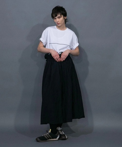 my beautiful landlet(マイビューティフルランドレット)の「【my beautiful landlet】MERCERIZATION JERSEY BASIC T-SH(Tシャツ/カットソー・メンズ・ブラック/オフホワイト・1/0)」の3枚目の写真