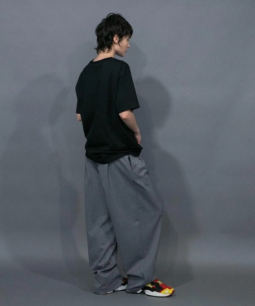 my beautiful landlet(マイビューティフルランドレット)の「【my beautiful landlet】MERCERIZATION JERSEY BASIC T-SH(Tシャツ/カットソー・メンズ・ブラック/オフホワイト・1/0)」の4枚目の写真