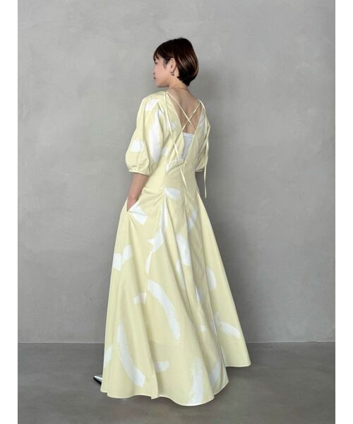 OUNNOUN プリントタックワンピース OUNNOUN】プリントタックワンピース（ワンピース）｜OUNNOUN