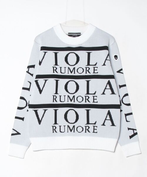 VIOLA(ヴィオラ)の「『VIOLA rumore/ヴィオラ ルモーレ』総柄ジャガードニット長袖セーター(ニット/セーター・メンズ・ホワイト/ブラック・L/M/XL)」の4枚目の写真