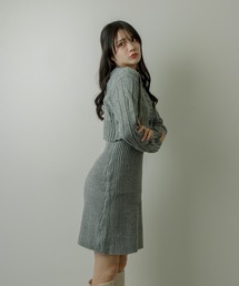 layered knit dress/レイヤードニットドレス