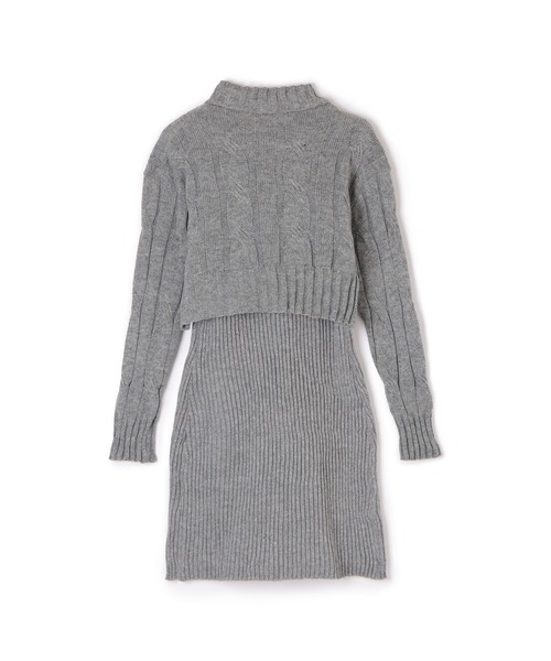M DOLLY（エムドリー）の「layered knit dress/レイヤードニットドレス（ワンピース・レディース・グレー・FREE）」の7枚目の写真