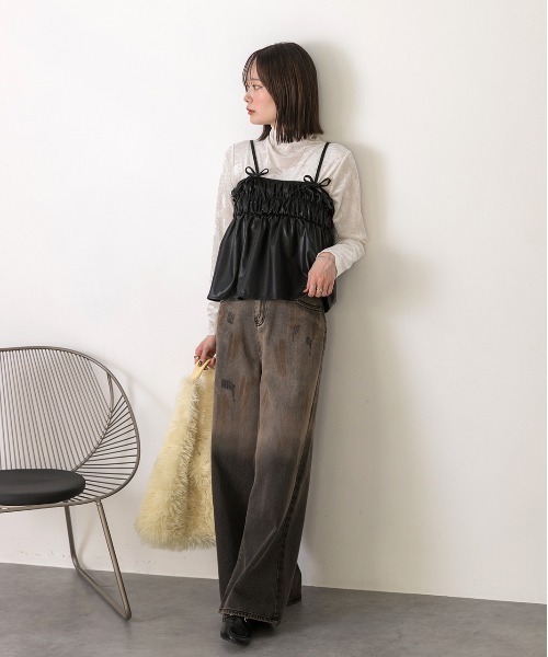 ad thie(アドティエ)の「ウォッシュグラデーションデニム(デニムパンツ・レディース・ブラウン・SMALL/MEDIUM)」の13枚目の写真