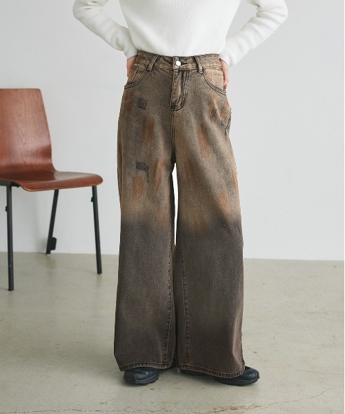 ad thie(アドティエ)の「ウォッシュグラデーションデニム(デニムパンツ・レディース・ブラウン・SMALL/MEDIUM)」の14枚目の写真