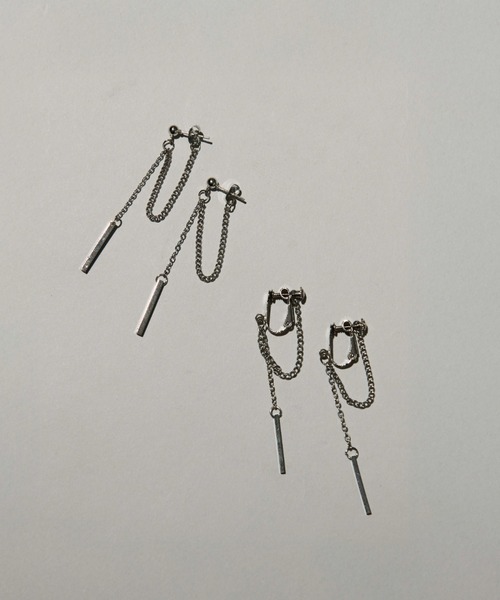 Ellno Loset（エルノロゼット）の「ロングチェーンイヤリング/両耳用（イヤリング・メンズ・シルバー・FREE）」の2枚目の写真