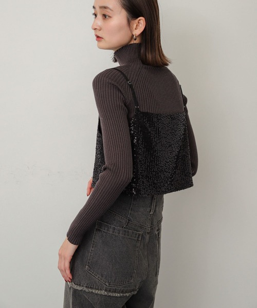 SENSE OF PLACE by URBAN RESEARCH（センスオブプレイスバイアーバンリサーチ）の「スパンコールホックビスチェ（その他トップス・レディース・ブラック/グレー・ONE）」の16枚目の写真