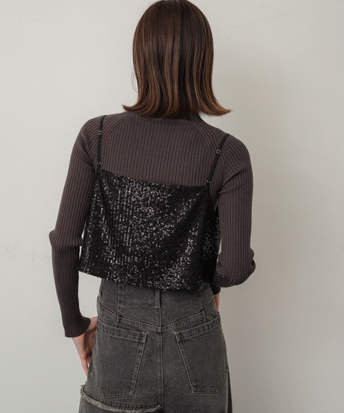 SENSE OF PLACE by URBAN RESEARCH（センスオブプレイスバイアーバンリサーチ）の「スパンコールホックビスチェ（その他トップス・レディース・ブラック/グレー・ONE）」の17枚目の写真