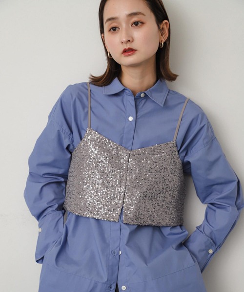 SENSE OF PLACE by URBAN RESEARCH（センスオブプレイスバイアーバンリサーチ）の「スパンコールホックビスチェ（その他トップス・レディース・ブラック/グレー・ONE）」の20枚目の写真