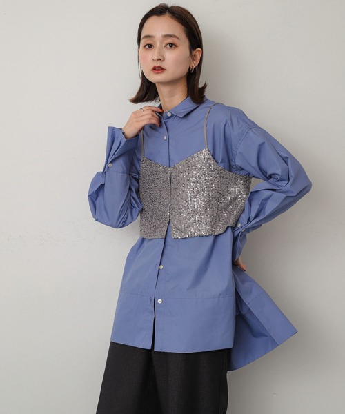 SENSE OF PLACE by URBAN RESEARCH（センスオブプレイスバイアーバンリサーチ）の「スパンコールホックビスチェ（その他トップス・レディース・ブラック/グレー・ONE）」の21枚目の写真