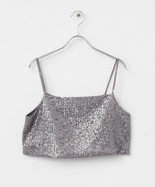 SENSE OF PLACE by URBAN RESEARCH（センスオブプレイスバイアーバンリサーチ）の「スパンコールホックビスチェ（その他トップス・レディース・ブラック/グレー・ONE）」の8枚目の写真