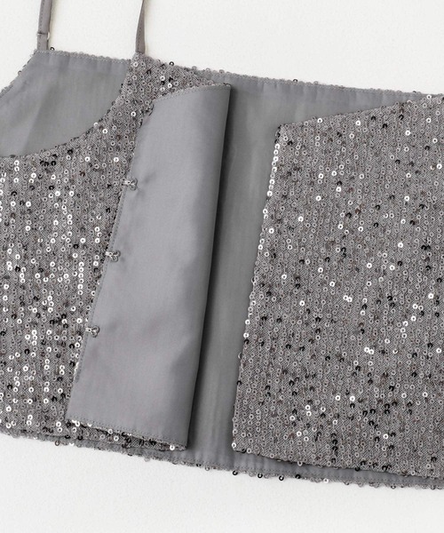 SENSE OF PLACE by URBAN RESEARCH（センスオブプレイスバイアーバンリサーチ）の「スパンコールホックビスチェ（その他トップス・レディース・ブラック/グレー・ONE）」の9枚目の写真