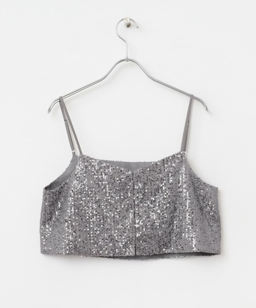 SENSE OF PLACE by URBAN RESEARCH（センスオブプレイスバイアーバンリサーチ）の「スパンコールホックビスチェ（その他トップス・レディース・ブラック/グレー・ONE）」の10枚目の写真