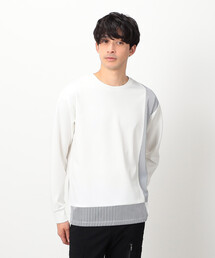 COMME CA ISM（コムサイズム）の「ストライプコンビ デザインＴシャツ（Tシャツ/カットソー・メンズ）」