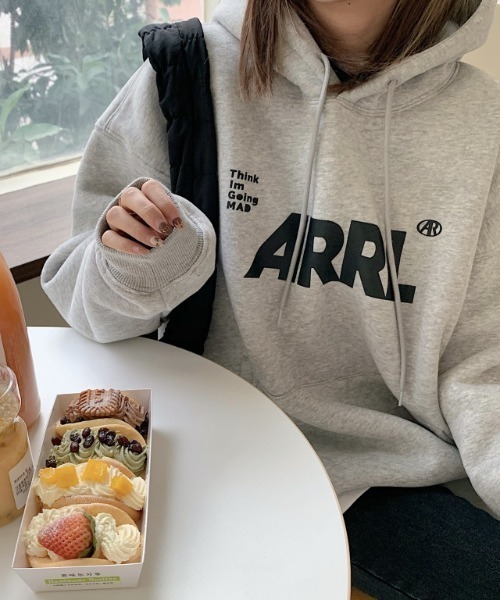 SHEPP（シープ）の「裏起毛 ロゴ ビッグサイズ パーカー（パーカー・レディース・グレー/ブラック・M/L）」の17枚目の写真