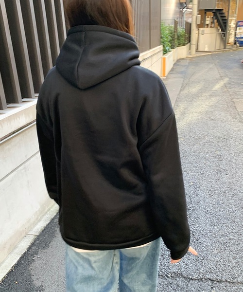 SHEPP（シープ）の「裏起毛 ロゴ ビッグサイズ パーカー（パーカー・レディース・グレー/ブラック・M/L）」の21枚目の写真