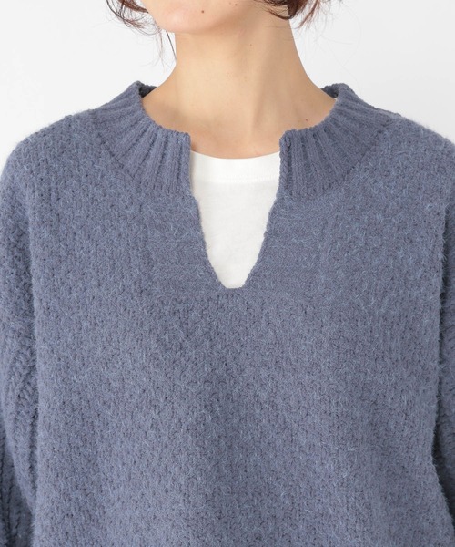 studio CLIP（スタディオクリップ）の「5ゲージシャギーモールキーネックプルオーバー（ニット/セーター・レディース・イエロー/ライトグレー/ブルー・FREE）」の18枚目の写真